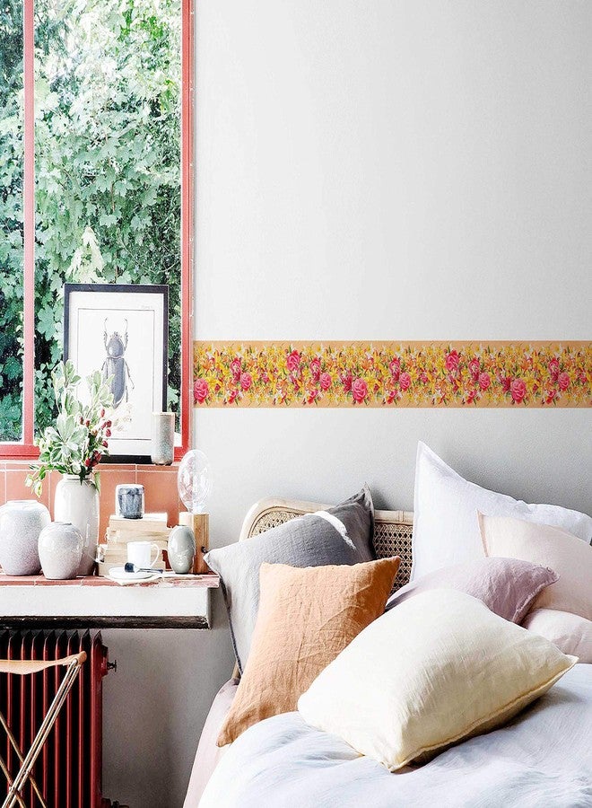 WallDesign إطار جداري عصري مزين برسومات زهور متعددة من WallDesign - عرض 5.25 بوصة × طول 5 أقدام - Image 2